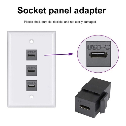 USB 3.1 Type C Keystone Female to Female Jack Coupler Inserts Socket Port(Black) - Bild 6 von 11
