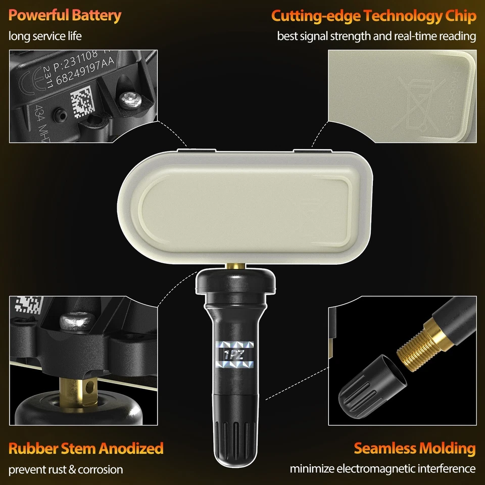 4x Tire Pressure Sensor TPMS For Mopar OEM 68249197AA Dodge Ram 1500 2500 3500 Foto 2 de 4