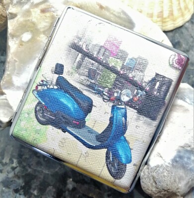 Zigaretten Etui Box Zigarettenetui neue Serie Motiv Retro Scooter Roller USA