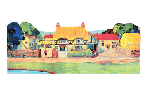 Vintage Britains Farm Series Scenic Display Backdrop Tractor Poster Brochure A3 - Picture 1 of 1