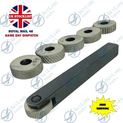 SKYLARK 12mm Straight Shank Knurling Tool with 12mm X 12mm Shank Six Pattern Knurls