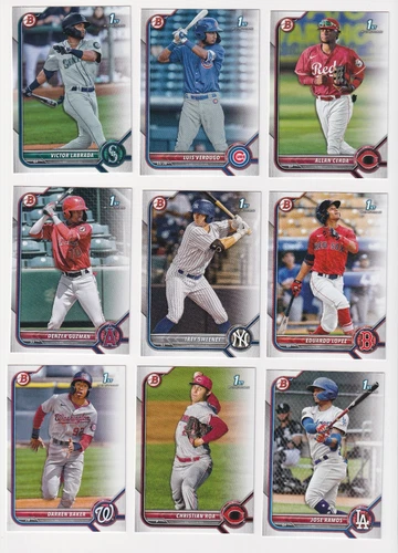 2022 BOWMAN BASEBALL BOWMAN PROSPECTS 1ST 47 CARD LOT