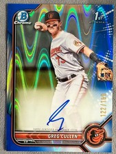 2022 Bowman Chrome Greg Cullen /150 1st Bowman Blue Wave Auto
