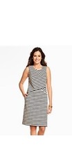 NWT Talbots Stripped Sleeveless Dress With Pockets