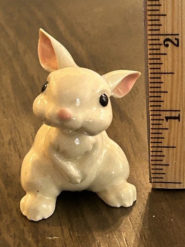 Vintage (1979) San Marcos Hagen Renaker DW Glossy White Bunny Rabbit 2” Tall. - Picture 15 of 18
