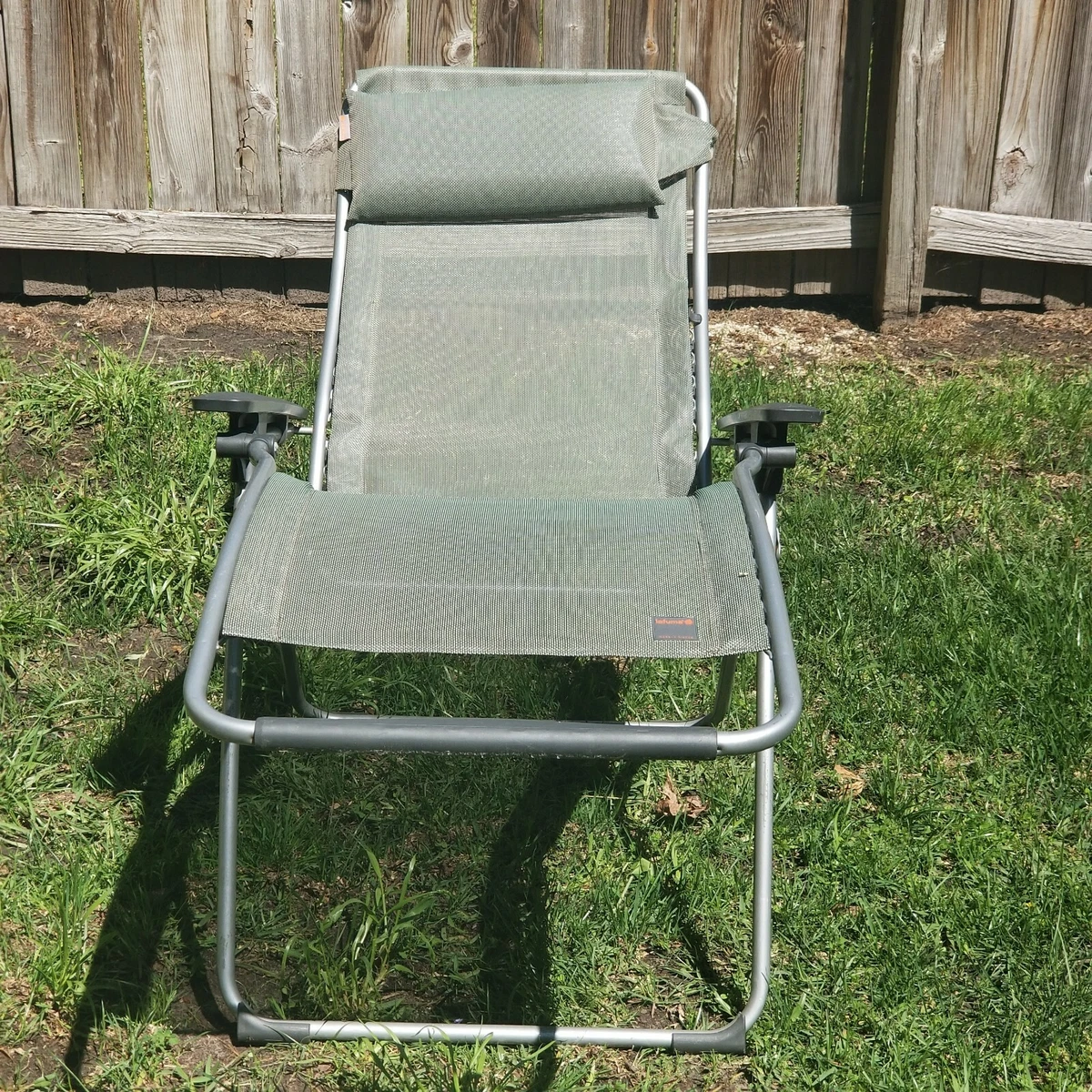 Lafuma Futura Air Comfort Zero Gravity Recliner Acier Black Padded Folding Chair