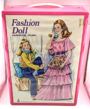 Vintage 1981 Pink Fashion Doll Trunk Miner Ind 1616 Fits Barbie Fashion Dolls