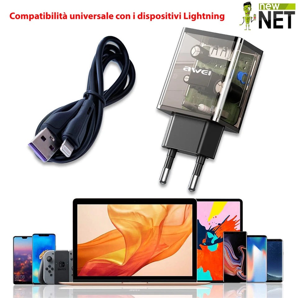 Alimentatore compatibile con i Phone 5 5c 5s 5 V 2.4 A 12 W - Immagine 4 di 4