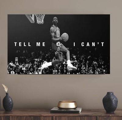 Michael Jordan Chicago Bulls Dunk Tell Me I Cant Vintage Poster