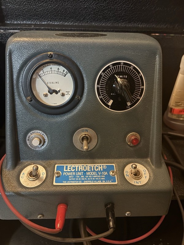 Vintage Lectroetch V-10A Power Unit DC Power Supply Unit Model V-10A