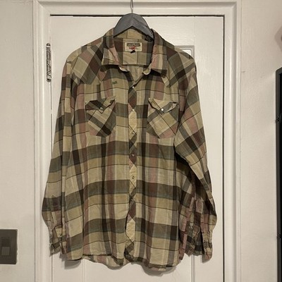 Vintage Authentic Western YOUNGBLOODS Shirt Plaid Cowboy Pearl Snap Mens Size 2X