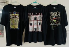 DEADSTOCK LOT x 3 RUSH 1990 Presto Tour Single Stitch & 2004 Tees XL XXL Unworn