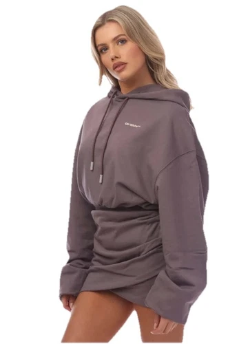 OFF WHITE Abito felpato con cappuccio OFF WHITE taglia small ORIGINALE PREZZO DI LISTINO £715 #O4