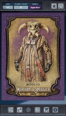 Star Wars Card Trader Merchant & Smuggler 25 - Purple 750cc Boolio