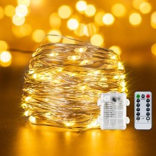 Fairy Lights 33ft 100 Led String Lights Battery Operated With Remote Waterproof