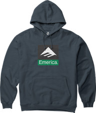 Emerica Mens Classic Combo Pullover Navy Hoodie