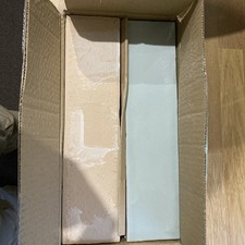 Wall Tiles Ceramic 75x300mm Pale Blue/green Crackle Glaze Effect Wavey Edge