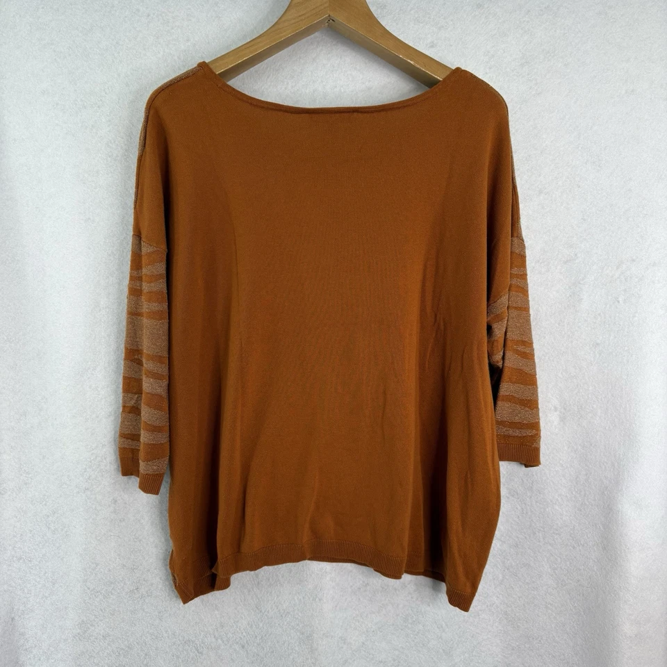 Lane Bryant женщин размер 22/24 оранжевый зебра узор доломан рукав пуловер свитер - Изображение 2 из 4