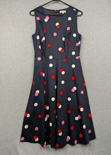 Khoko Smart Dress Womens 8 Blue Sleeveless A-Line Cotton Blend Event Career