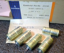 10x SIEMENS 500 μF +50-20%  6 V HUF ELYT rauh IA KONDENSATOREN OVP NOS VINTAGE 