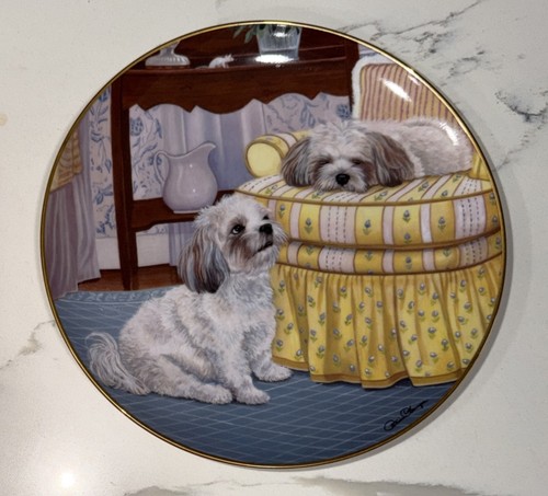 Lhasa Apsos Danbury Mint Porcelain Plate Collection “Favorite Spot” #3457