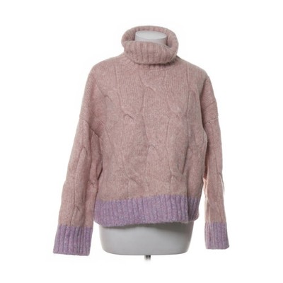 View, Rollkragenpullover, Größe: 38, Pink/Lila, Zopfstrick, Damen #ehG