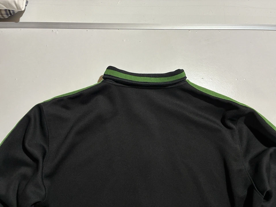 Vintage Old Navy Athletic Co Track Jacket L Black Green Stripe Zip Up 90s Y2K - Image 4 of 4