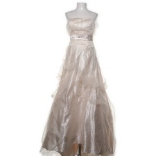 Unique, Abendkleid, Größe: 38, Beige, Polyester, Einfarbig, Satin, Damen #6tQ