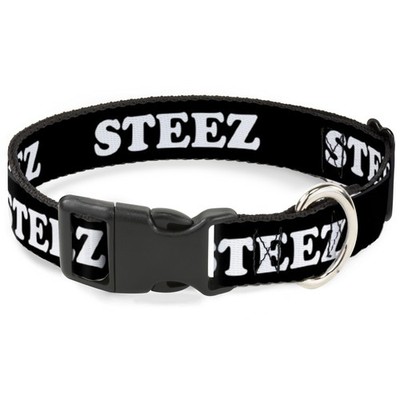 Plastic Clip Collar STEEZ Black/White Large 15-24''