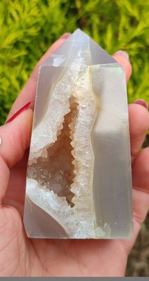 Druzy Achatspitze mit Höhle Schnitzerei Form Kristall Heilstein 101