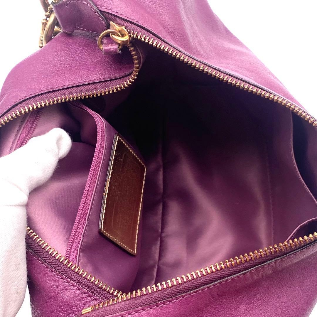 COACH Madison Hailey Purple Leather Bag - Gem