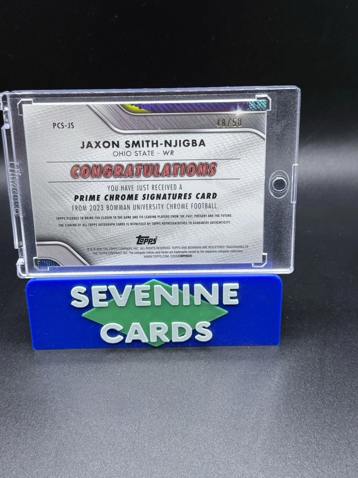 2022 Bowman Chrome University Jaxon Smith-Njigba Auto Prime Signatures 48/50 - Image 3 of 4