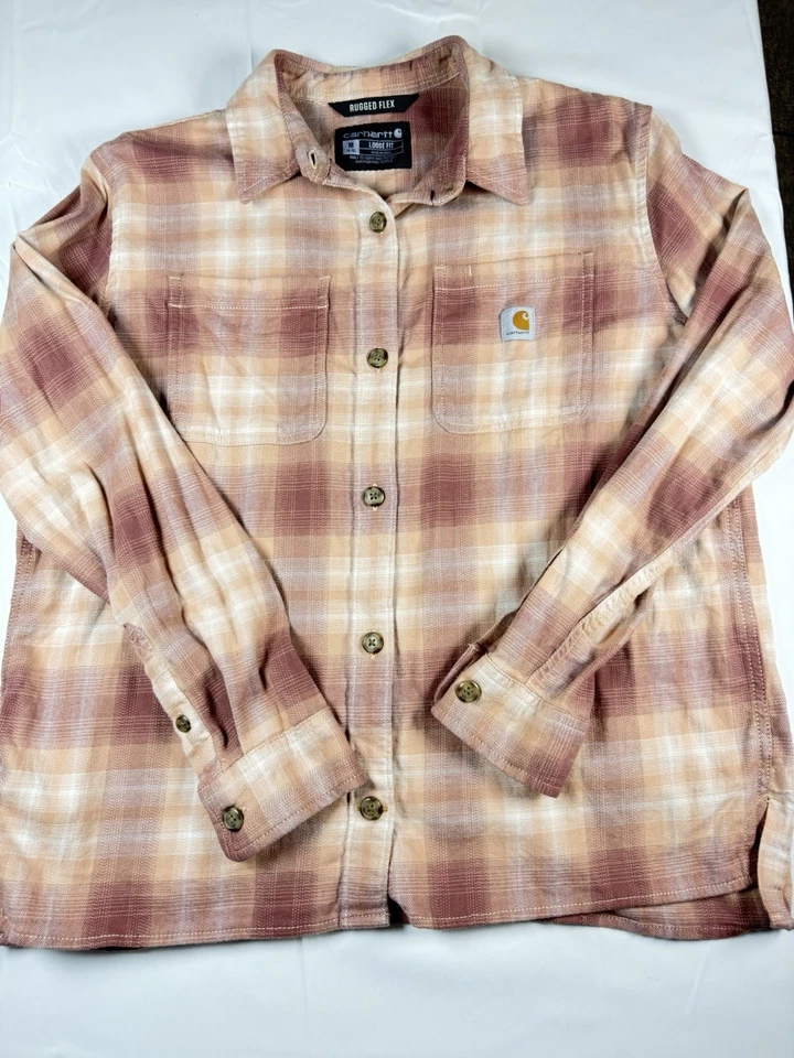 Carhartt Rugged Flex Loose Fit Midweight Flannel Women’s Size M (8-10) - Image 2 of 4