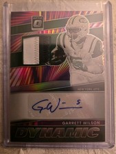 2025 Panini Donruss Optic Dynamic Patch Auto Garrett Wilson /35 - NY Jets