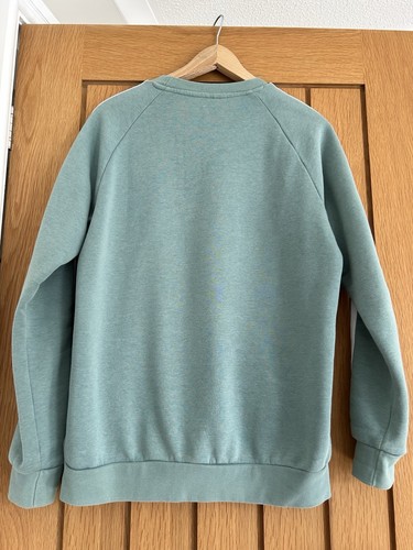 Adidas Originals Sweatshirt Women’s Sage Green Trefoil logo Arm Stripe XS Uk8-10 - Picture 4 of 4