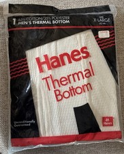Vintage Hanes Thermal Bottom Winter Wear 65 Cotton 35 Poly 1994 XL 42-44 NEW
