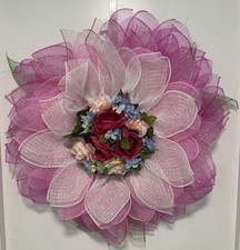 Handmade 24  Floral Deco Mesh Wreath