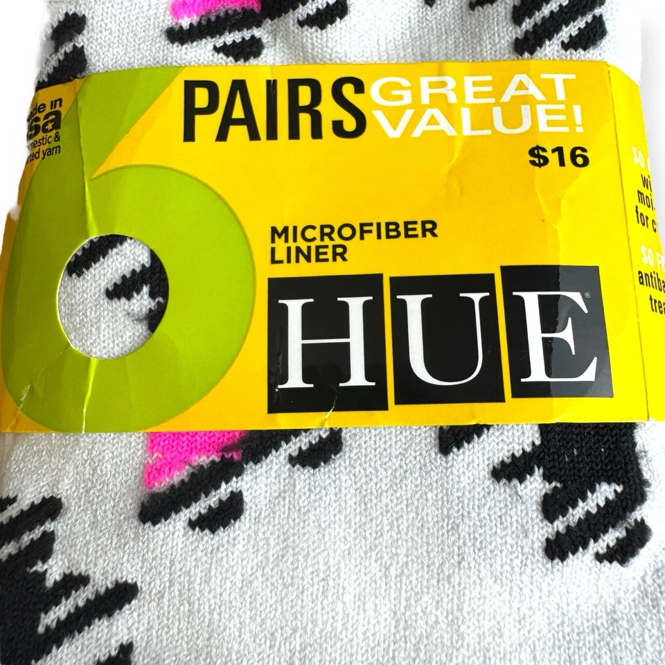 HUE Mujer Microfibra Zapatilla Forro No Show Calcetines Paquete de 6 Pares Variedad Talla Única Foto 2 de 4