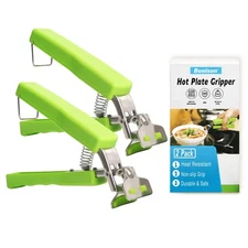 2 Pack Hot Plate Gripper Clips Holder Tongs for Moving Hot Plate Bowls Pizza