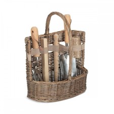 Small Garden Tool Basket Set (Tools Included) Willow (LxWxH) 27 x 14 x 10/28cm