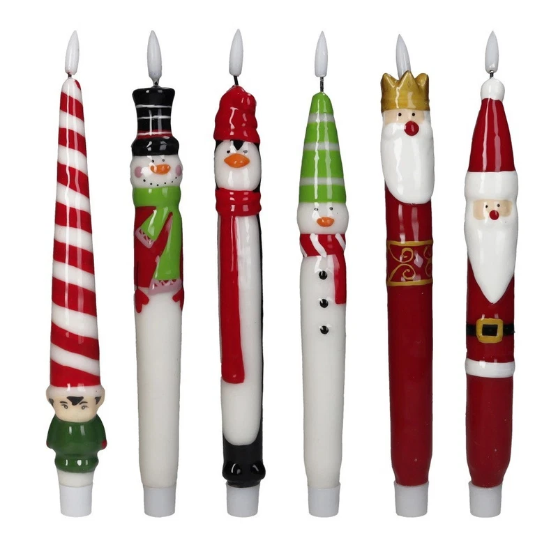 Candela a LED Natalizia Paraffina BRANDANI 29 cm Natale Babbo Pupazzo Elfo