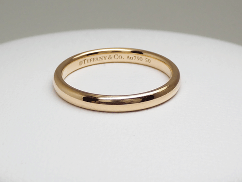 Tiffany & Co. Wedding Band Ring #50 US 5.5 18K RG Rose Gold 750 2.5mm Wide 1844 - Picture 3 of 6