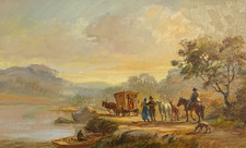 Stunning oil on board Louis Jennings (1919-2019) Travelling Gypsy Scene