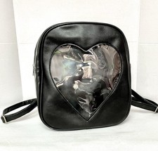 Loungefly Black Ita Bag Backpack With Clear Heart Cutout