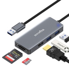USB to HDMI Adapter, 5-in-1 USB hub 3.0 with HDMI 1080p for Extended Monitor PC