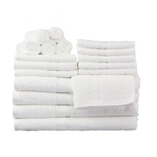 18 Piece 100 Cotton Towel Set, 4 Bath , 4 Hand and 10 Washcloths, Super Soft