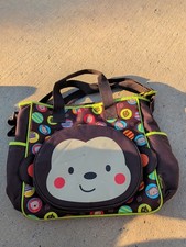 Baby Boom Monkey Applique Tote Diaper Bag