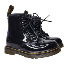 Dr. Martens 1460 T Kids Black Lace-Up Combat Boots Sz 8