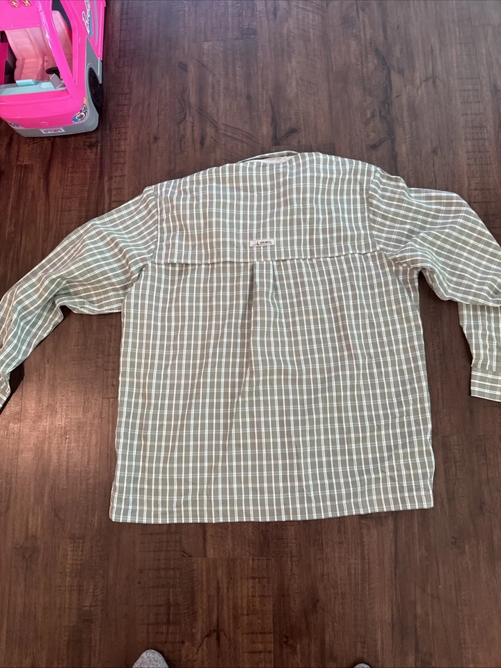 Camisa de pesca Habit para hombre manga larga con botones ventilada talla XL gris verde a cuadros Foto 4 de 4