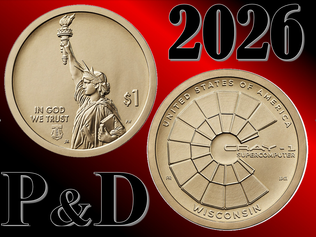 2026 P&D American Innovation $1 Coin Wisconsin - 2 coins set